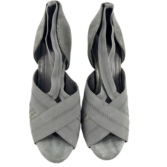 BCBGeneration Angelique Platform Stiletto Heels Size 7 Steel Grey Ash Open Toe - Picture 3 of 7